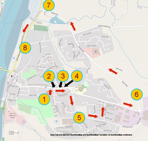 Map showing the layout of the wildflower walk